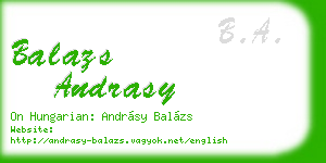 balazs andrasy business card
